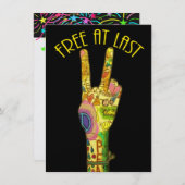 退職、離婚、無料で最後の2戻る参照 招待状 (正面/裏面)