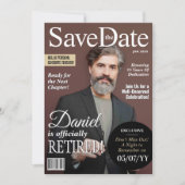 退職Save the Date モダン Magazine招待状 シーズンカード (正面)
