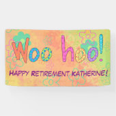 退職WooHoo名バナパーソナライズされたー 横断幕 (横)