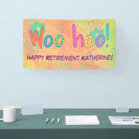 退職WooHoo名バナパーソナライズされたー 横断幕 (トレードショー)