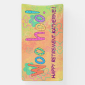 退職WooHoo名バナパーソナライズされたー 横断幕 (縦)