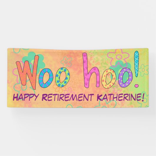 退職WooHoo名バナパーソナライズされたー 横断幕 (横)
