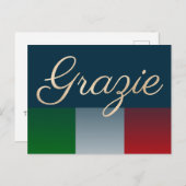 退色したイタリア国旗のゴールド・グラツィエ ポストカード (正面/裏面)