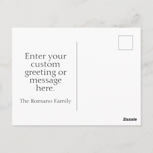 退色したイタリア国旗のゴールド・グラツィエ ポストカード (裏面)