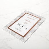 退色したグレーのバラ 結婚式 オーダーメイド ゴールド 箔招待状 (回転した状態)