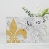 退色したフルール・ド・リス新聞ニューオーリンズ招待状 招待状 (スタンド正面)