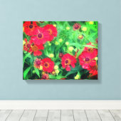 退色する赤《植物》百日草の花 キャンバスプリント (インサイチュ (ウッドフロア))