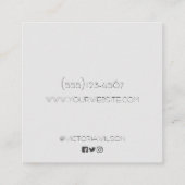 退色ガーリーピンクほこりっぽいバラ銀グリッタードリップ スクエア名刺 (裏面)