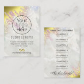 退色性オパール及び金ゴールド香りリスト 名刺 (正面/裏面)