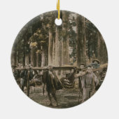 送られたくず、c.1880sがあっている日本のな家族 セラミックオーナメント (裏面)