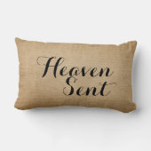 送られるバーラップのベビーの生年月日の名前の天国 ランバークッション (裏面)