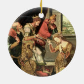 送られるHamanの王の前のAhasuerusエスター セラミックオーナメント (裏面)