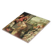 送られるHamanの王の前のAhasuerusエスター タイル (側面)