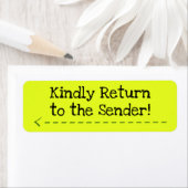 「送り主に戻って!」 ラベル (インサイチュ)