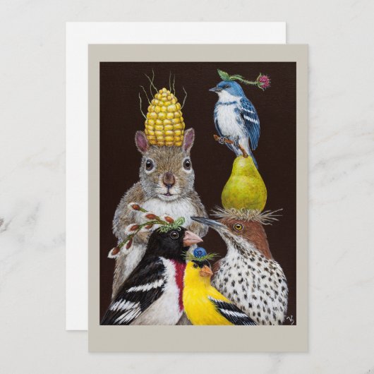 送り装置平らなカードの下のパーティー 招待状 (正面/裏面)