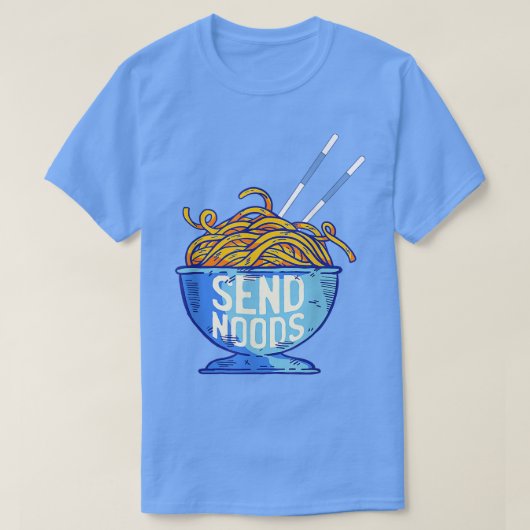 送るヌードルTシャツ - 面白いラーメン好き Tシャツ (デザイン正面)