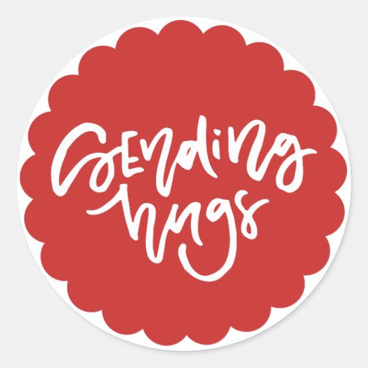 送るハグハンドレターレッドホタロプエッジ ラウンドシール (正面)