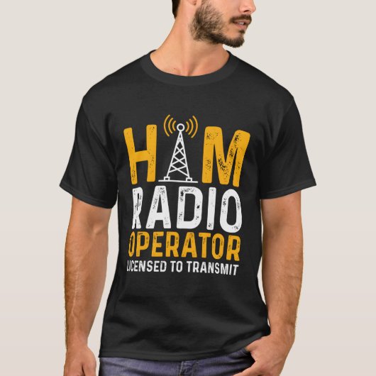 送信するアマチュア無線Ham無線事業者 Tシャツ (正面)