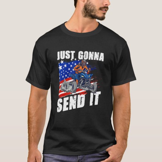 送信する予定の米国旗クワッドATV Tシャツ (正面)
