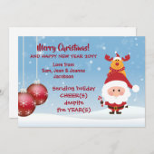 送信ホリデー応援キュートサンタおもしろいルドルフ シーズンカード (正面/裏面)