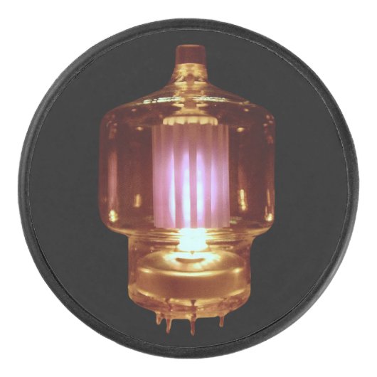 送信器白熱［赤熱］光を放つ真空管 アイスホッケーパック (正面)