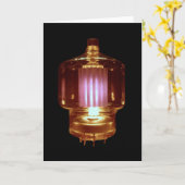 送信器白熱［赤熱］光を放つ真空管 カード (黄色い花)