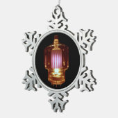 送信器白熱［赤熱］光を放つ真空管 スノーフレークピューターオーナメント (右)