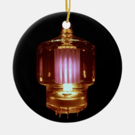 送信器白熱［赤熱］光を放つ真空管 セラミックオーナメント