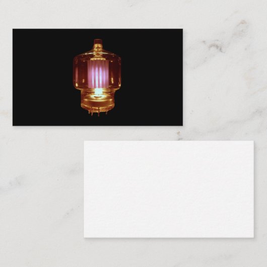 送信器白熱［赤熱］光を放つ真空管 名刺 (正面/裏面)