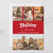 送信応援金ゴールドストライプハート写真クリスマス シーズンカード (正面)