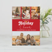 送信応援金ゴールドストライプハート写真クリスマス シーズンカード (スタンド正面)