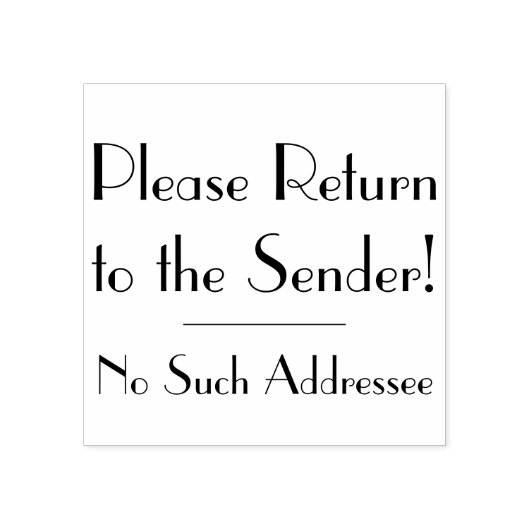 「送信者に戻って下さい」「そのような宛先は無い」 ラバースタンプ (インプリント)