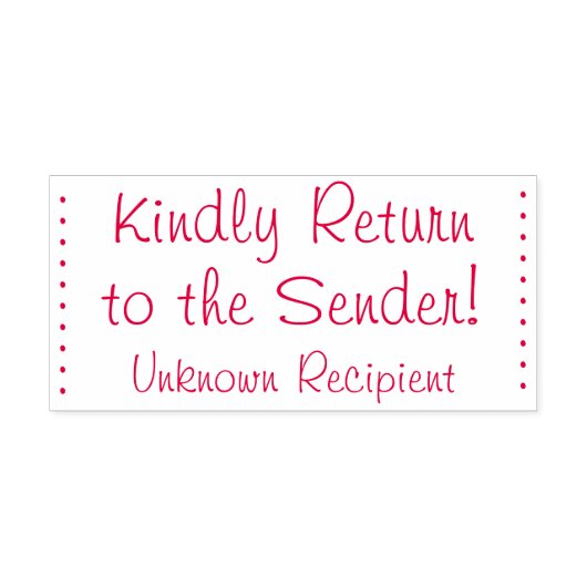 「送信者に戻って下さい」「不明な受信者」 セルフインキングスタンプ (デザイン)