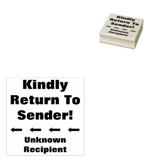 「送信者に戻って下さい」「不明な受信者」 ラバースタンプ (押印)