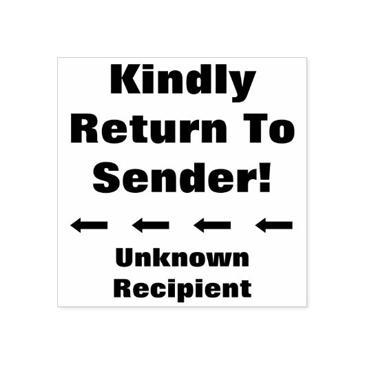 「送信者に戻って下さい」「不明な受信者」 ラバースタンプ (インプリント)