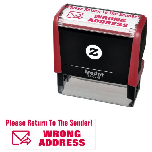 「送信者に戻って下さい」「間違ったアドレス」 セルフインキングスタンプ (インサイチュ)