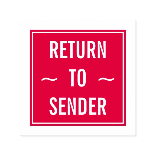 送信者に戻るスクエアゴム印 セルフインキングスタンプ (デザイン)