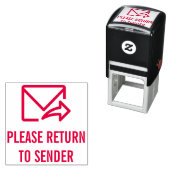 「送信者に戻る」および封筒と矢印 セルフインキングスタンプ (インサイチュ)