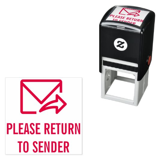 「送信者に戻る」および封筒と矢印 セルフインキングスタンプ (インサイチュ)