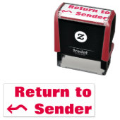 「送信者に戻る」および波型の矢印ゴムスタンプ セルフインキングスタンプ (インサイチュ)
