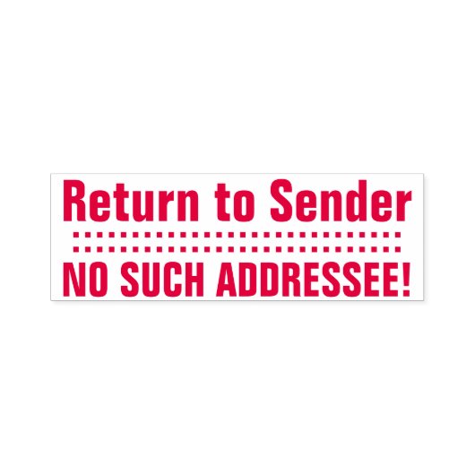 "送信者に戻る"、"そのようなアドレスなし" セルフインキングスタンプ (デザイン)