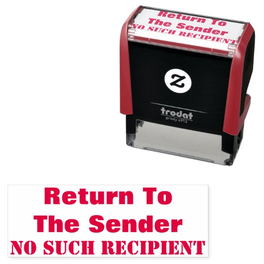"送信者に戻る" "そのような受信者なし" セルフインキングスタンプ (インサイチュ)