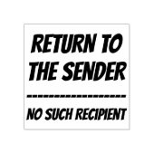 "送信者に戻る" "そのような受信者なし" ラバースタンプ (インプリント)