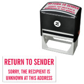 「送信者に戻る」不明な受信者のラバースタンプ セルフインキングスタンプ (インサイチュ)