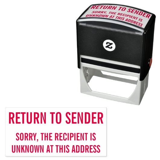 「送信者に戻る」不明な受信者のラバースタンプ セルフインキングスタンプ (インサイチュ)