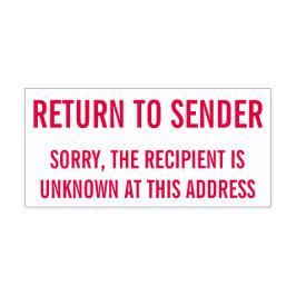 「送信者に戻る」不明な受信者のラバースタンプ セルフインキングスタンプ