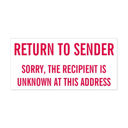 「送信者に戻る」不明な受信者のラバースタンプ セルフインキングスタンプ (デザイン)