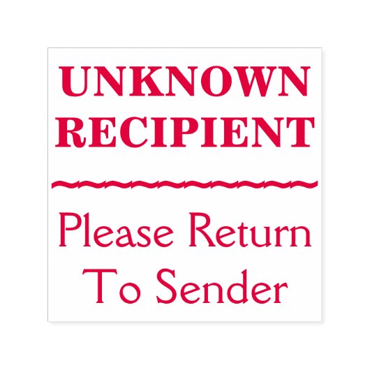 "送信者に戻る"、"不明な受信者" セルフインキングスタンプ (デザイン)