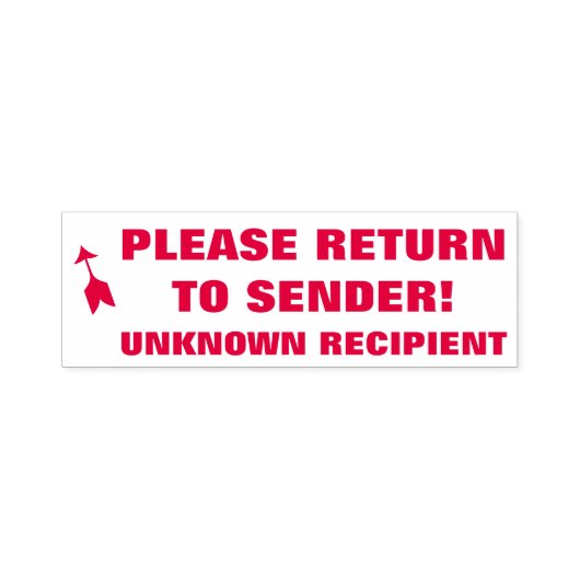 "送信者に戻る!"、"不明な受信者" セルフインキングスタンプ (デザイン)
