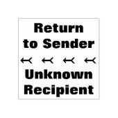 "送信者に戻る"、"不明な受信者" ラバースタンプ (インプリント)
